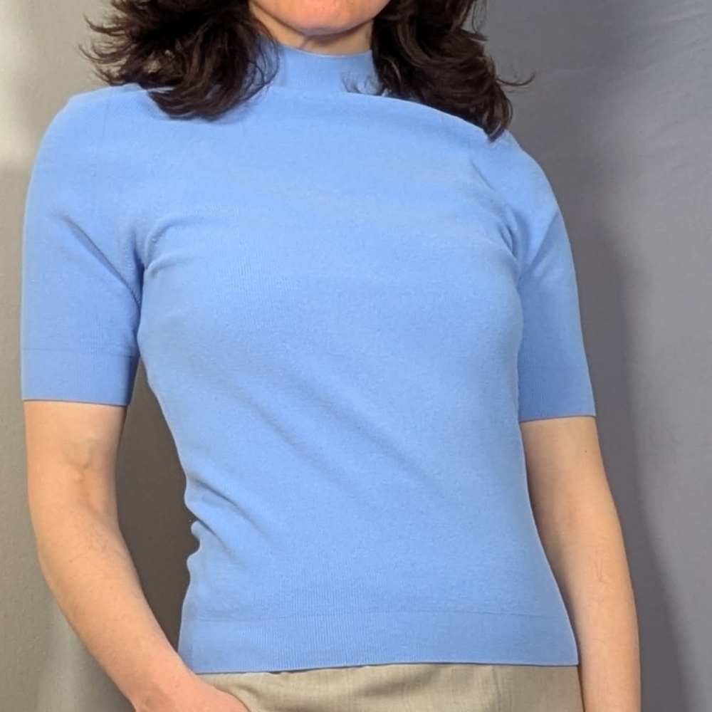 Theory Leenda Short Sleeve Mock Neck Sweater